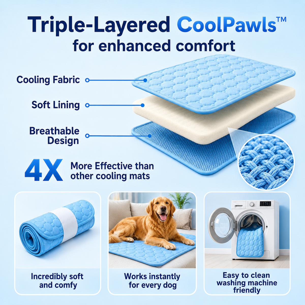 CoolPaws™ Cooling Mat for Dogs & Cats