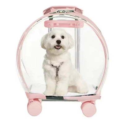 Transparent Pet Carrier Backpack with Wheels