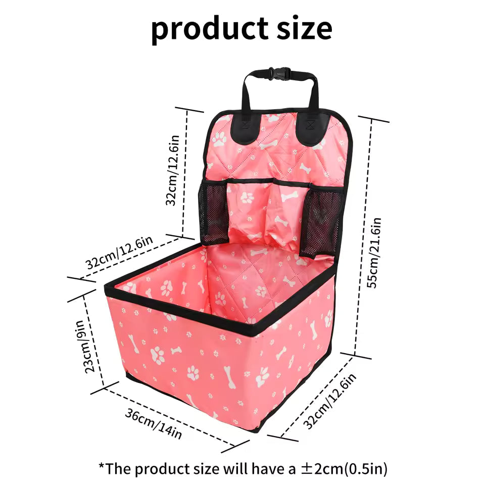 Dog Car Seat with Storage Pockets
