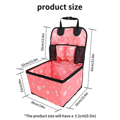 Dog Car Seat with Storage Pockets