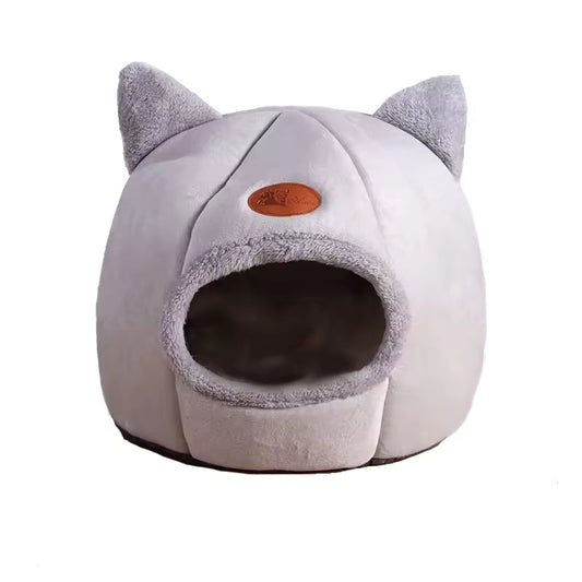 Cozy Indoor Cat Cave Bed – Winter Sleeping Nest for Small Pets